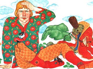 с большим усом, за ним жучок-старичок, мышка-стрижка