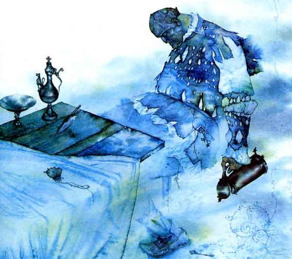 Наконец его сморил сон, людоед захрапел