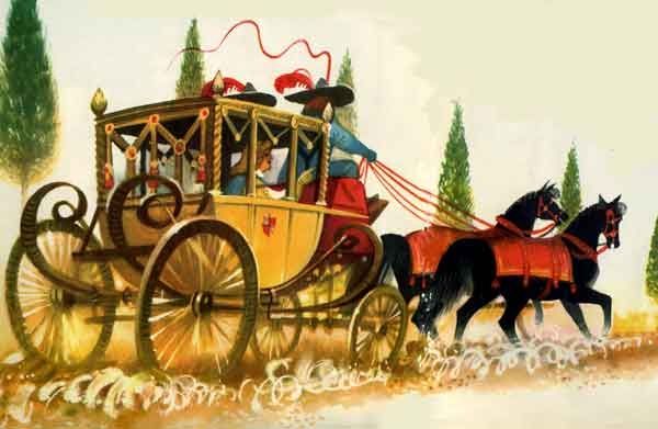 он приказал запрячь карету и помчался к Фанте Гиро