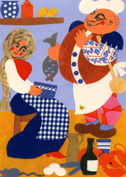 В карманы своего фартука принцесса поставила по горшочку