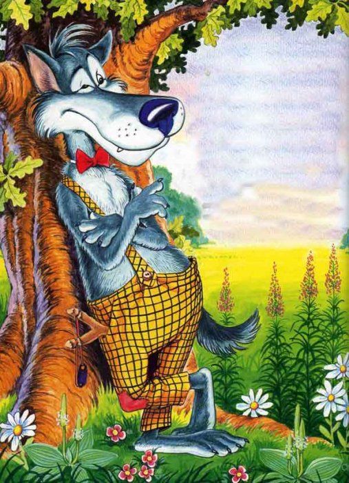 навстречу ей попадается волк