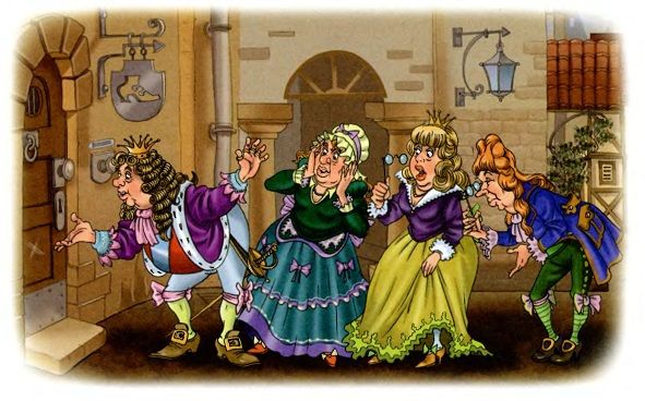 Коль с королевой, старуха фрейлина и все королевские офицеры пошли посмотреть, куда ездит принцесса на собаке по ночам