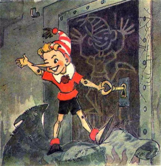 Буратино сунул в замочную скважину золотой ключик